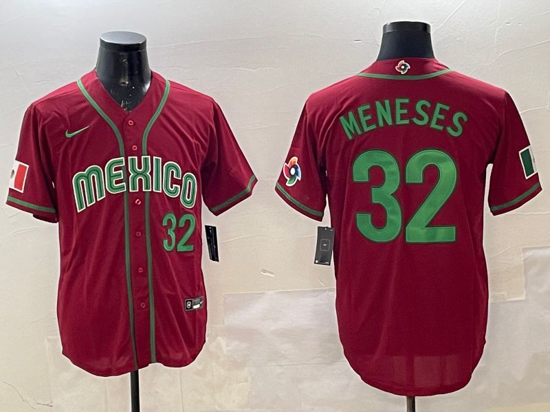Men 2025 World Cub Mexico #32 Meneses Red Nike MLB Jersey style 2->more jerseys->MLB Jersey
